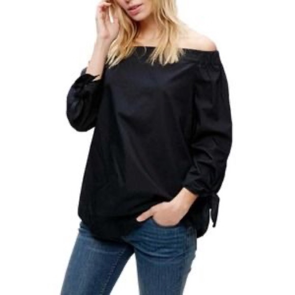 Free People Off-shoulder Tunic Black